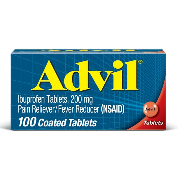 Pain Relief Advil Coated Tablets Pain Ibuprofen 200mg Reliever/Fever Reducer hero