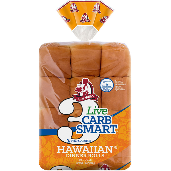 Aunt Millie's Live Carb Smart, Hawaiian Dinner Rolls hero