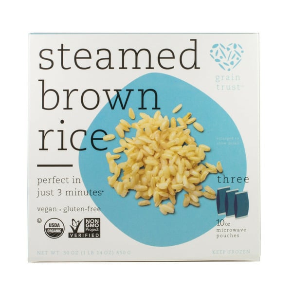 Frozen Appetizers & Sides Grain Trust Steamed Brown Rice, Organic hero