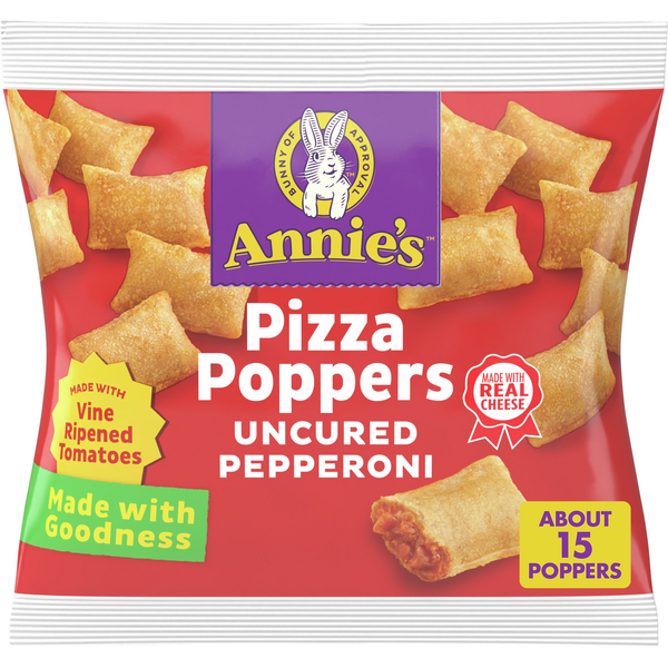 Frozen Appetizers & Sides Annie's Frozen Pizza Poppers, Uncured Pepperoni, Snacks hero