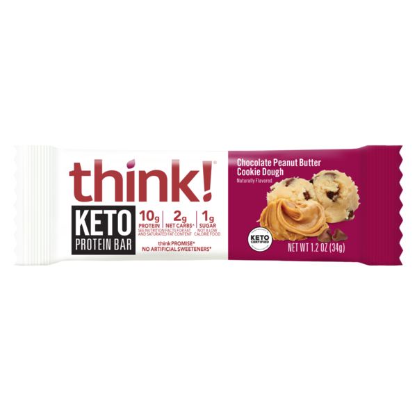 Energy & Granola Bars think! Keto Chocolate Peanut Butter Cookie Dough Protein Bar hero