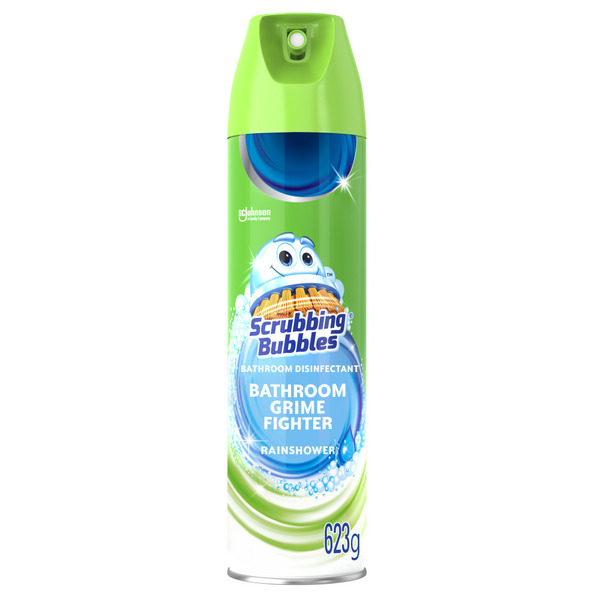 Air Fresheners & Candles Scrubbing Bubbles Bathroom Grime Fighter Disinfectant Cleaner Aerosol, Rainshower Scent hero