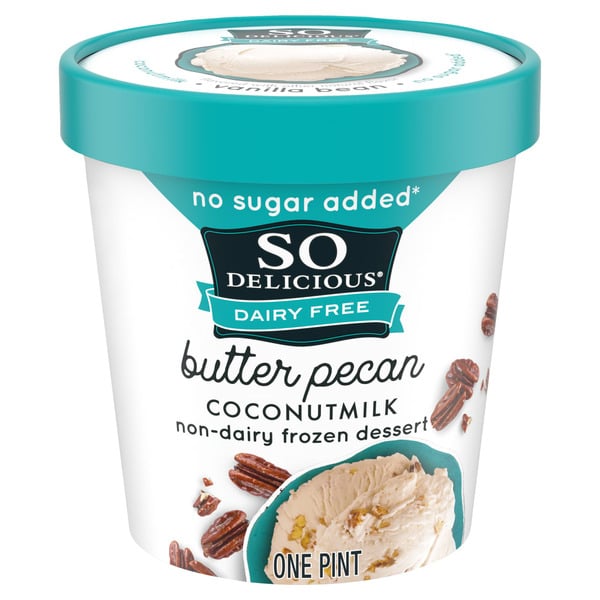 Ice Cream & Ice So Delicious Dairy Free No Sugar Added Butter Pecan Coconut Milk Frozen Dessert hero