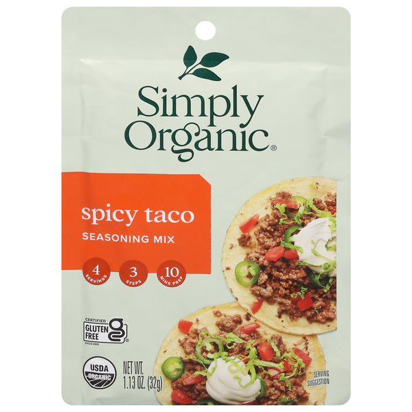 Latino Foods Simply Organic Seasoning Mix, Spicy Taco hero