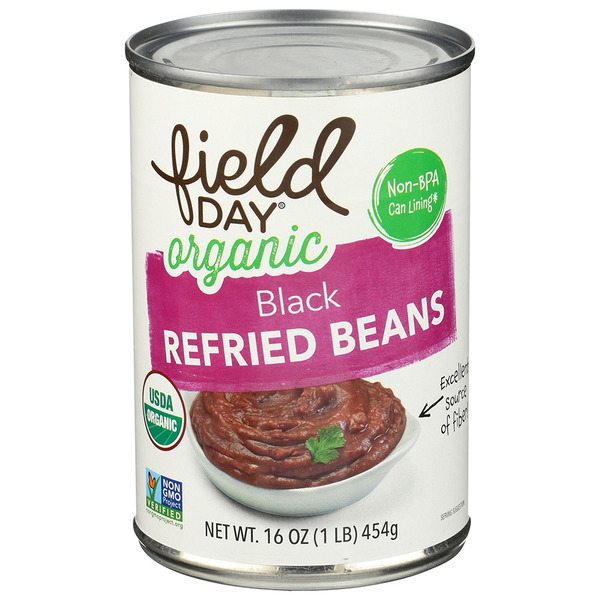 Canned Meals & Beans FIELD DAY Refried Black Beans, Fat Free hero