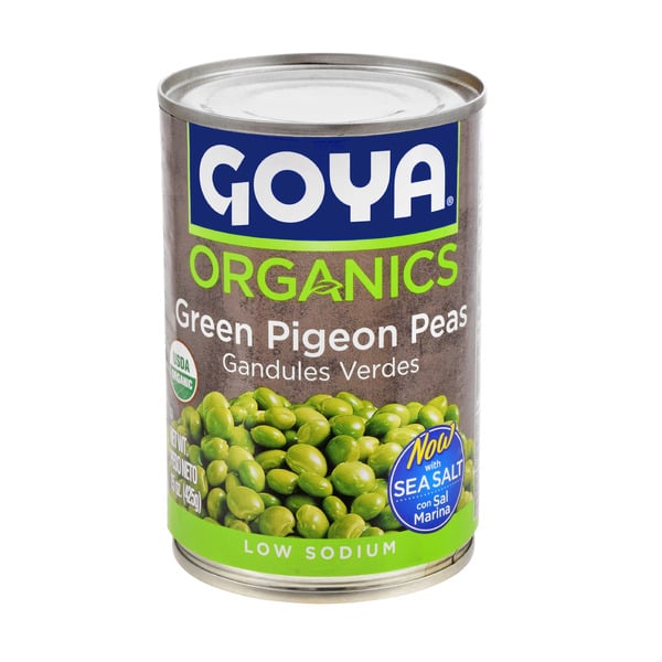 Canned Meals & Beans Goya Organic, Green Pigeon Peas hero