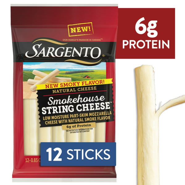 Sargento Smokehouse String Cheese™ Natural Cheese Snacks, Twelve-pack hero