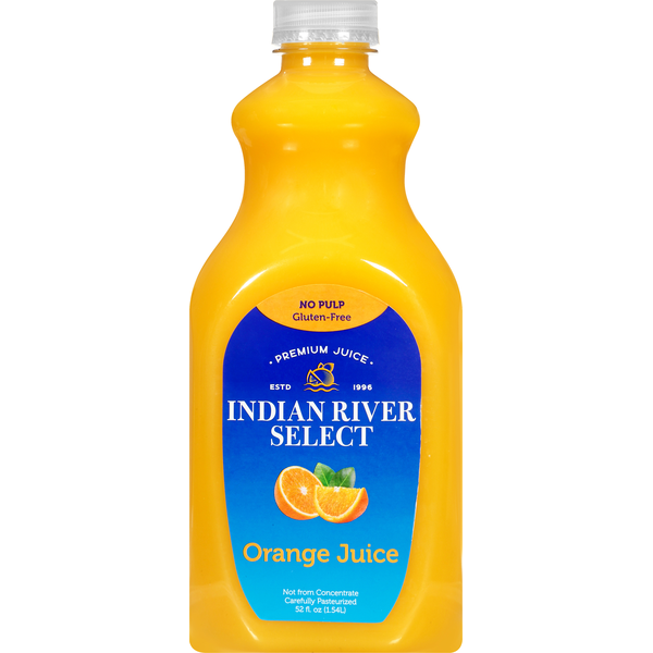 Refrigerated Beverages Indian River Select Juice, Orange, No Pulp, Premium hero