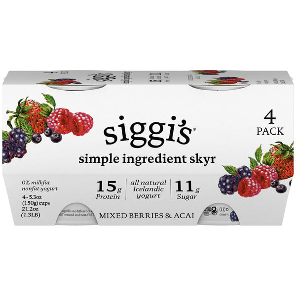 Siggi's Icelandic Skyr Nonfat Yogurt Mixed Berries & Acai hero