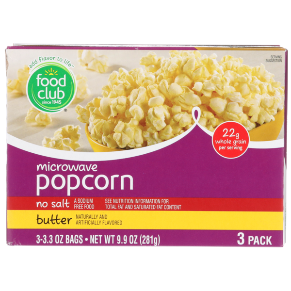 Popcorn & Jerky Food Club Butter No Salt Microwave Popcorn hero