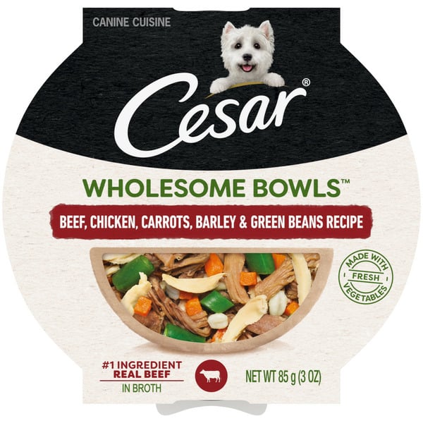 Dog Food Cesar Wholesome Bowls Soft Wet Dog Food Topper Beef and Chicken hero