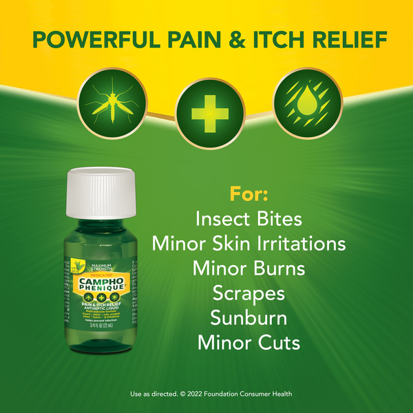 First Aid Campho Phenique Pain & Itch Relief Antiseptic Liquid, Maximum Strength, Medicated hero