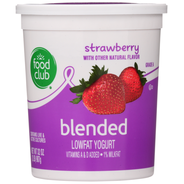 Yogurt Food Club Strawberry Blended Lowfat Yogurt hero