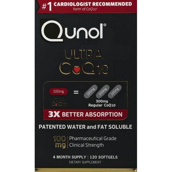 Supplements Qunol CoQ10, Ultra, 100 mg, Softgels hero