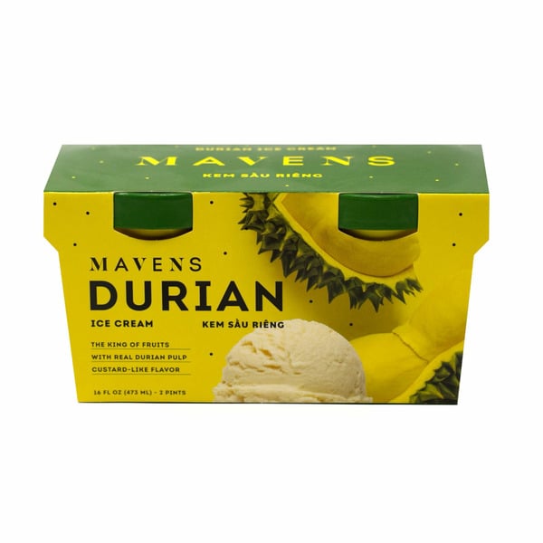 Ice Cream & Desserts Maven's Durian Ice Cream, 2 x 16 oz hero