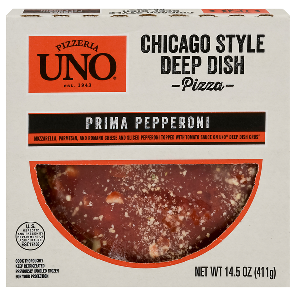 Frozen Pizza Pizzeria Uno Pizza, Prima Pepperoni, Chicago Style Deep Dish hero