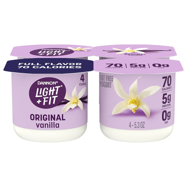 Yogurt/Kefir Dannon Light + Fit Dannon Vanilla Original Nonfat Yogurt Pack hero