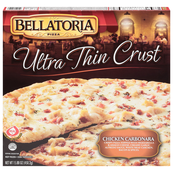 Frozen Meals Bellatoria Pizza, Chicken Carbonara, Ultra Thin Crust hero