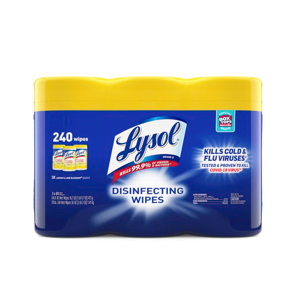 Cleaning Products Lysol Multi-Surface, Disinfectant Wipes Antibacterial Cleaning Lemon & Lime Blossom hero