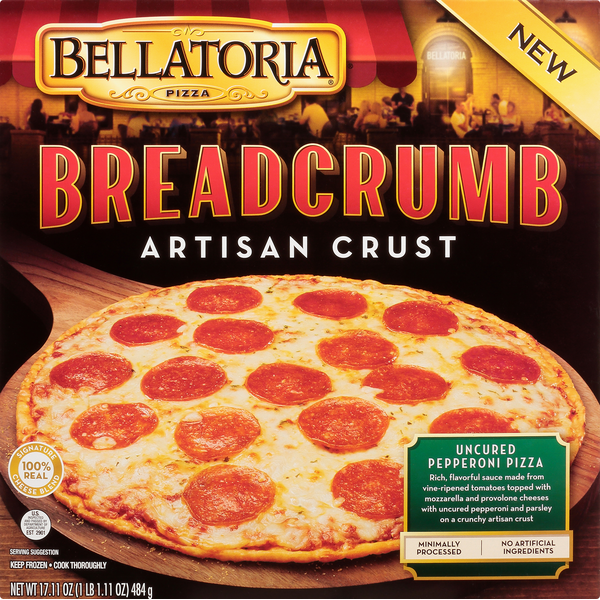 Frozen Pizza Bellatoria Pizza, Artisan Crust, Uncured Pepperoni hero