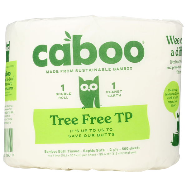 Caboo Bathroom Tissue Single Roll 500 Sheet - 24/Cs hero