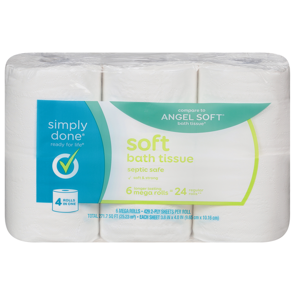 Paper Goods Simply Done Bath Tissue, Soft, Mega Rolls, 2-Ply hero