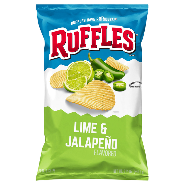 Chips & Pretzels Ruffles Lime & Jalapeno Potato Chips hero