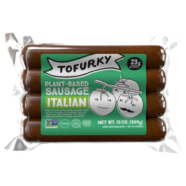 Tofu and Meat Alternatives Tofurky Italian Sausage with Sun-Dried Tomatoes and Basil hero