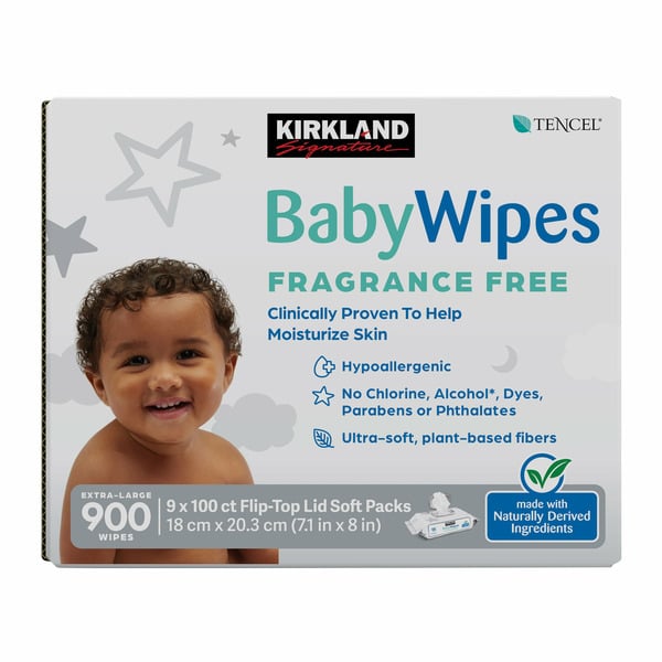 Diapers & Wipes Kirkland Signature Baby Wipes Fragrance Free, 900-count hero