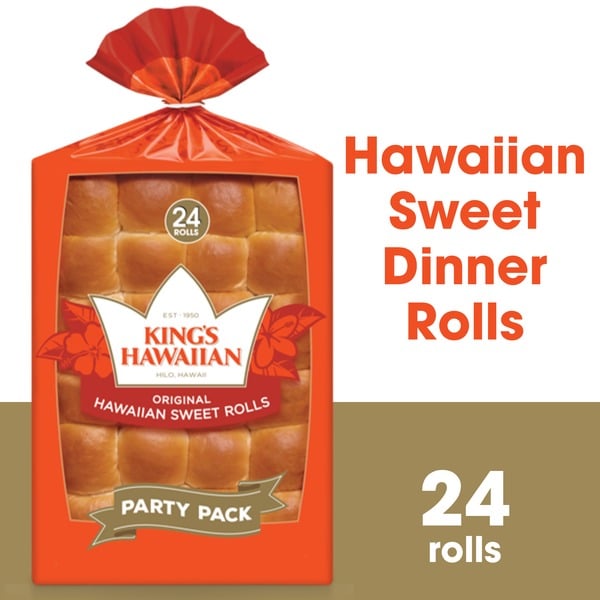 Specialty Breads King's Hawaiian Original Hawaiian Sweet Rolls 24PK hero