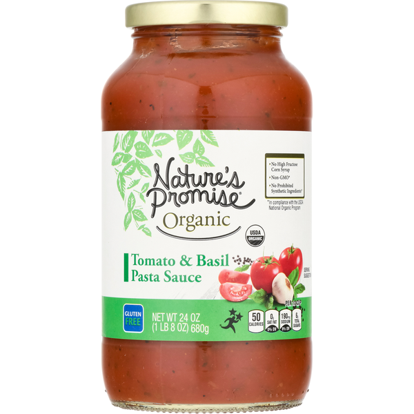 Pasta Sauce Nature's Promise Organic Tomato Basil Pasta Sauce hero