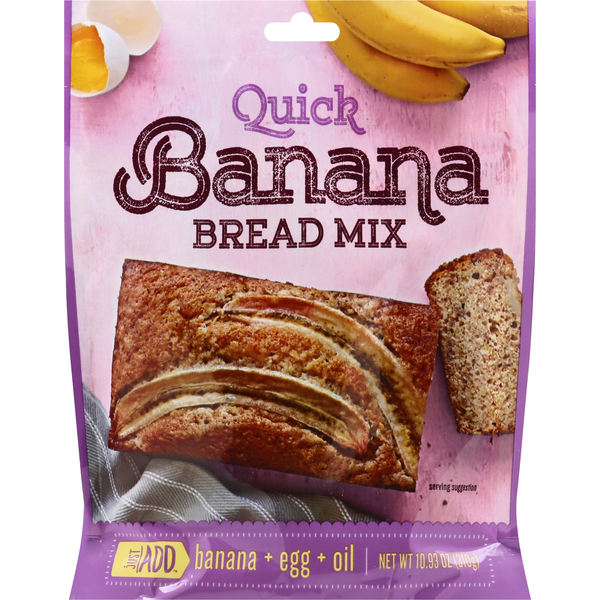 Doughs, Gelatins & Bake Mixes Just ADD Bread Mix, Banana, Quick hero