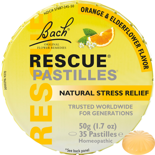 Vitamins & Supplements Bach Rescue Pastilles, Natural Stress Relief, Lemon Flavor hero