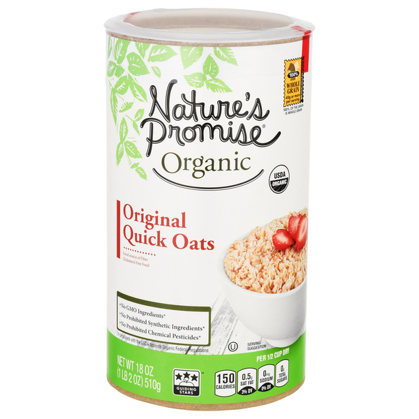 Cereal Nature's Promise Quick Oats, Organic, Original hero