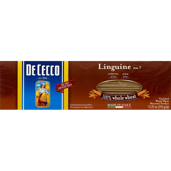 Dry Pasta De Cecco Linguine, 100% Whole Wheat, No. 7 hero