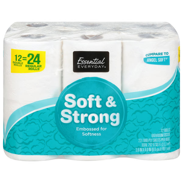 Paper Goods Essential Everyday Bathroom Tissue, Double Rolls, 2-Ply hero