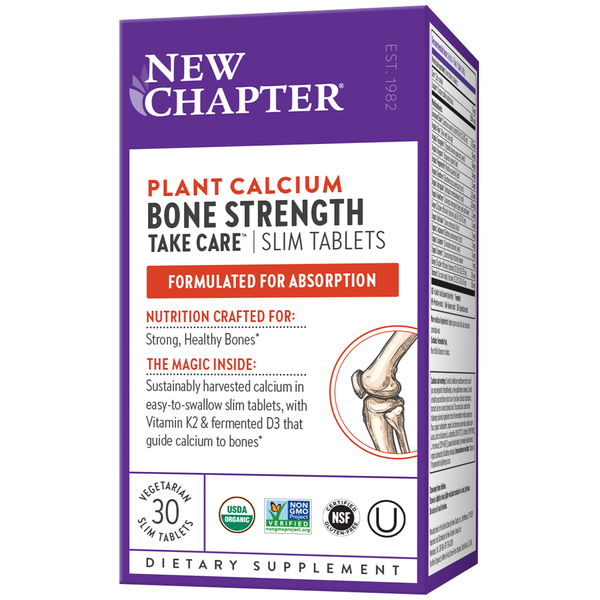 Vitamins & Supplements New Chapter Bone Strength Take Care, Slim Tabs, Organic Plant Calcium hero