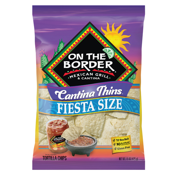 Chips & Pretzels On The Border Cantina Thins Fiesta Size Tortilla Chips hero