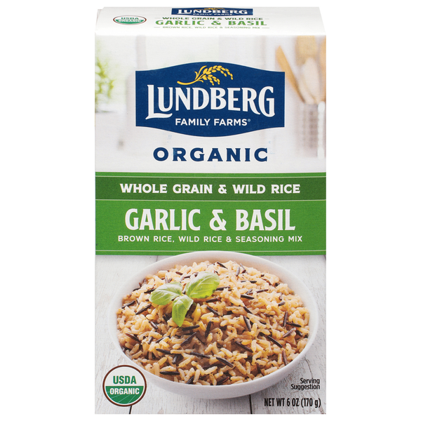 Grains, Rice & Dried Goods Lundberg Family Farms Organic Whole Grain Rice & Wild Rice Garlic & Basil hero