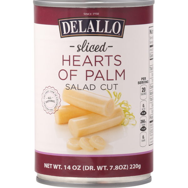 Canned & Jarred Vegetables DeLallo Hearts of Palm, Salad Cut hero