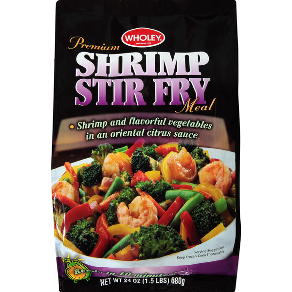 Asian Foods Wholey Shrimp Stir Fry Meal, Premium hero