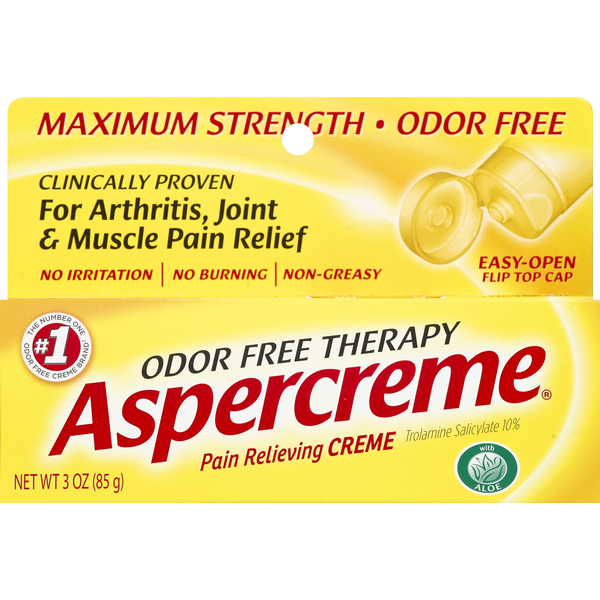 Muscles, Joints & Pain Relief Aspercreme Pain Relieving Creme, Maximum Strength, Odor Free hero