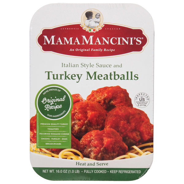 Prepared Meals MamaMancini's Turkey Meatballs in Slow Cooked Italian-Style Sauce hero