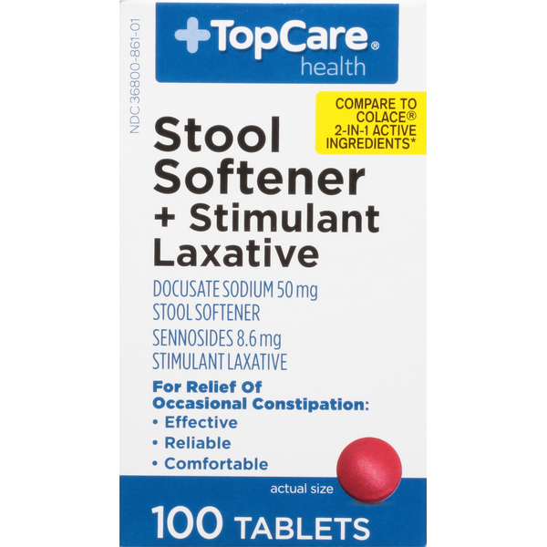 Digestion TopCare Stool Softener + Stimulant Laxative, Tablets hero