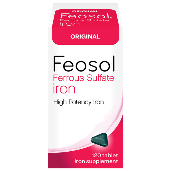 Supplements Feosol Ferrous Sulfate Iron, High Potency, Tablets, Original hero