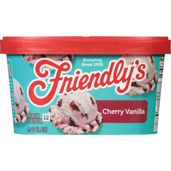 Ice Cream & Toppings Friendly's Ice Cream Premium Rich & Creamy Cherry Vanilla 1.5 Quart Scround hero