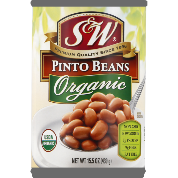 Canned Meals & Beans S&W Organic Pinto Beans - 15.5 Oz. Can hero