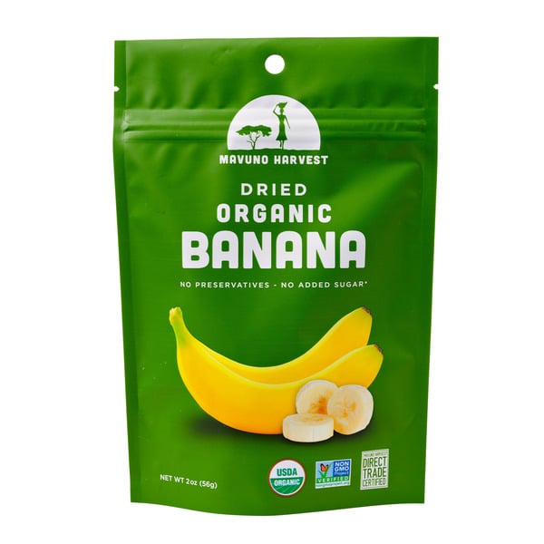 Fruit & Vegetable Snacks Mavuno Harvest Organic Dried Banana hero