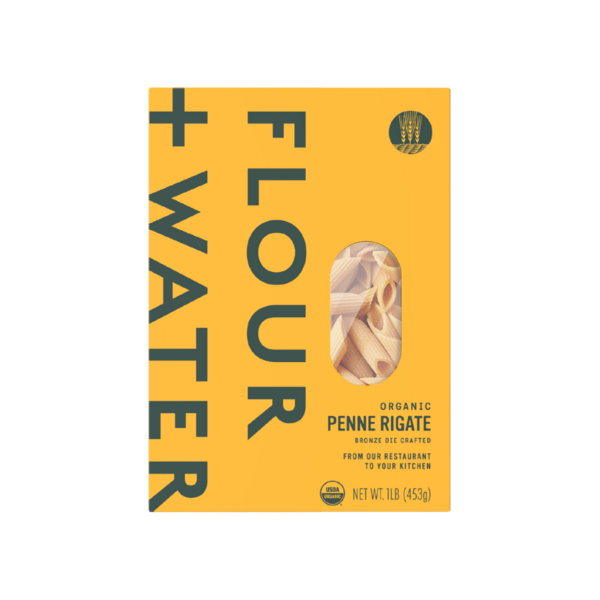 Dry Pasta Flour + Water Organic Bronze Die Cut Penne hero