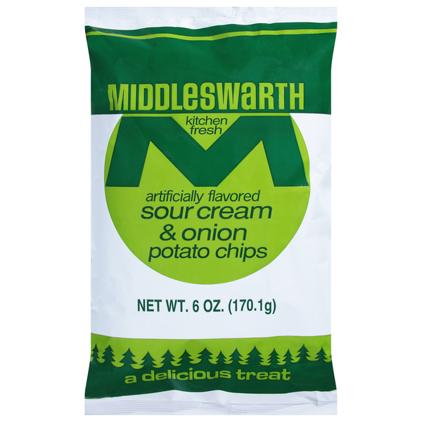 Chips & Pretzels Middleswarth Potato Chips, Kitchen Fresh, Sour Cream & Onion hero